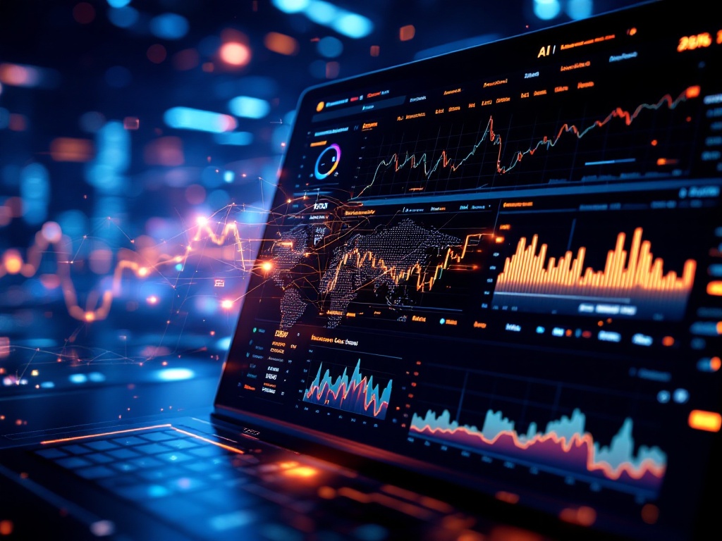 AI-powered financial dashboard with transaction matching and real-time data flow, futuristic design