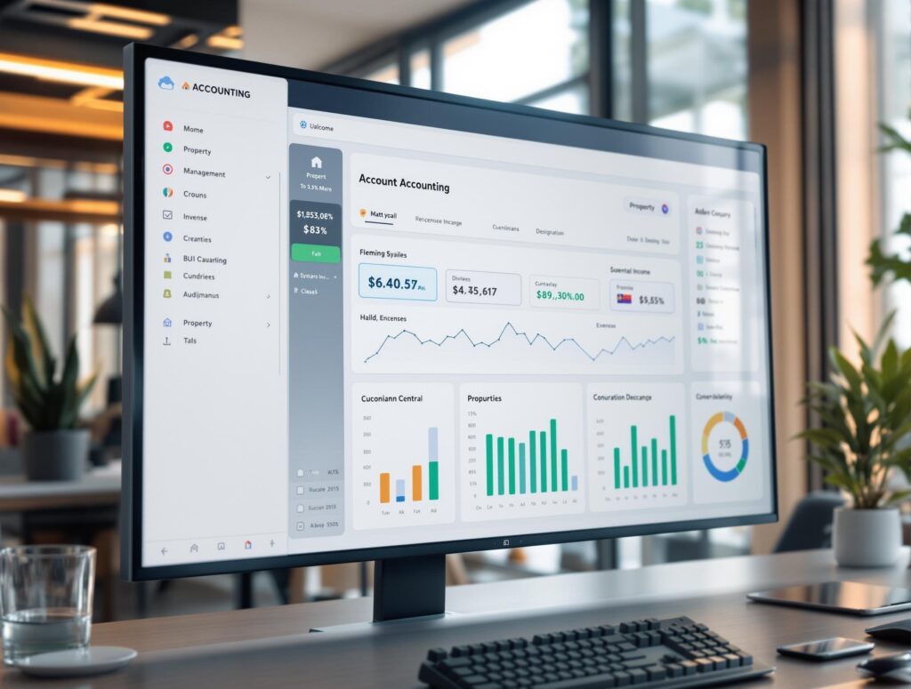 Cloud accounting software tracking international property performance in real time.